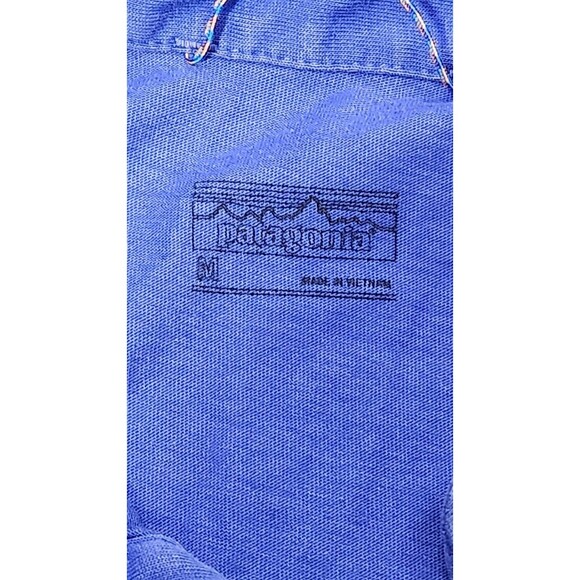 Patagonia Men's Organic Cotton Polo Shirt | Blue, Salmon Logo, Size M, EUC - Picture 5 of 9